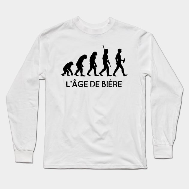 French Darwin evolution beer Long Sleeve T-Shirt by Mr Youpla